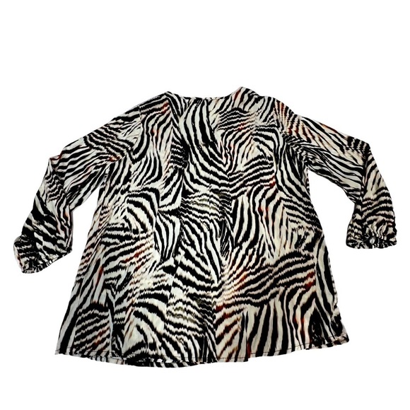 LIVERPOOL Los Angeles Animal Print V-neck Peasant Blouse Top Size M - Picture 11 of 16